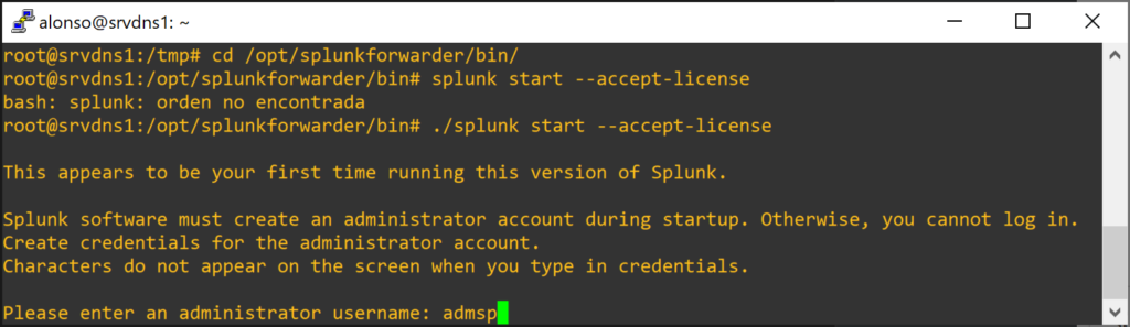 Descarga e instalación de Splunk Universal Forwarder 8.2.6 for Linux
