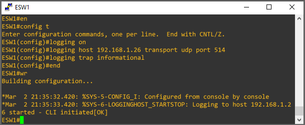Conectar switch Cisco C3725 con SIEM Splunk para envío de eventos