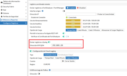 Cómo configurar Fortigate para enviar log a SIEM Splunk sin instalar app