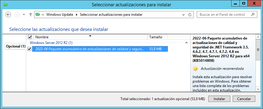 Solución al error 0x80072f76 al instalar .NET Framework en Windows Server 2012