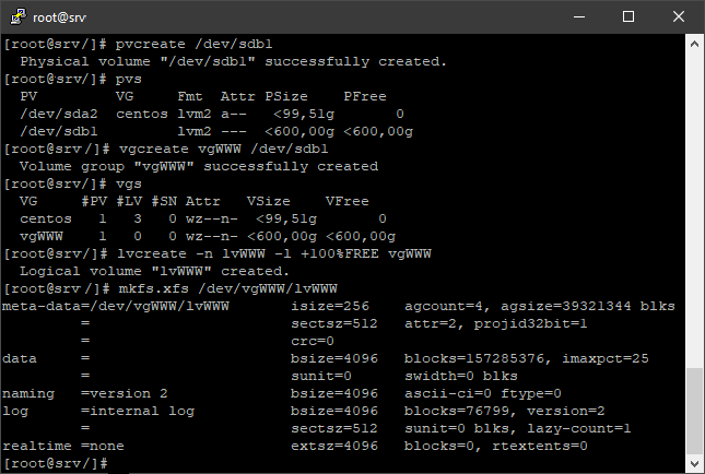Asignar unidad de disco nueva en Linux CentOS 7 y configurar para su uso