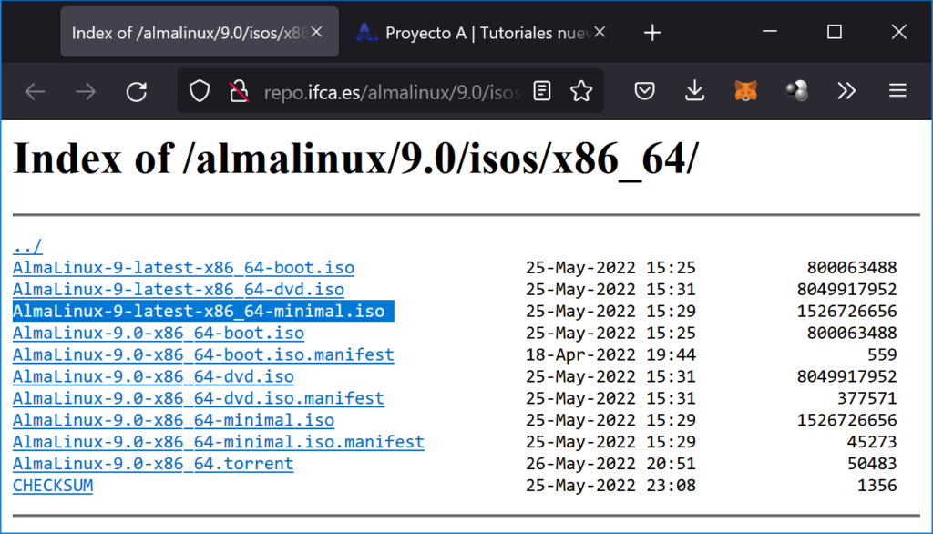 Descargar e instalar AlmaLinux OS 9.0 Minimal en una máquina virtual VMware ESXi