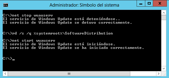 Solucion 2: Restablecer los componentes de Windows Update manualmente