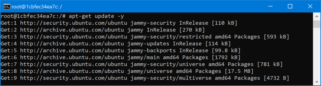 Instalar algunos comandos/paquetes/herramientas básicas de Linux Ubuntu en el contenedor Docker