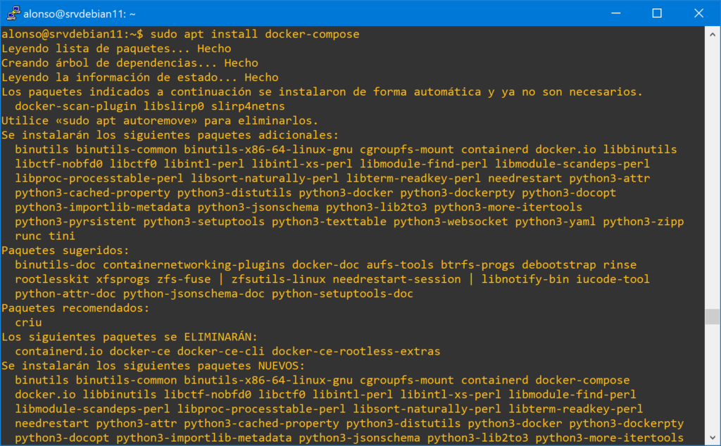 Instalar Docker Compose en Linux Debian