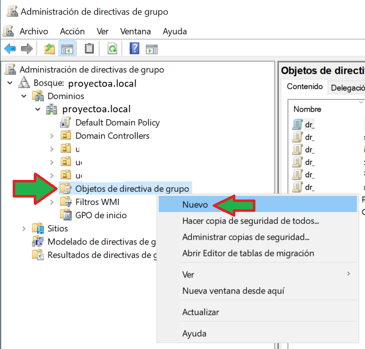 Crear directiva GPO en dominio Active Directory de Windows Server para redirección de carpetas (perfiles móviles)