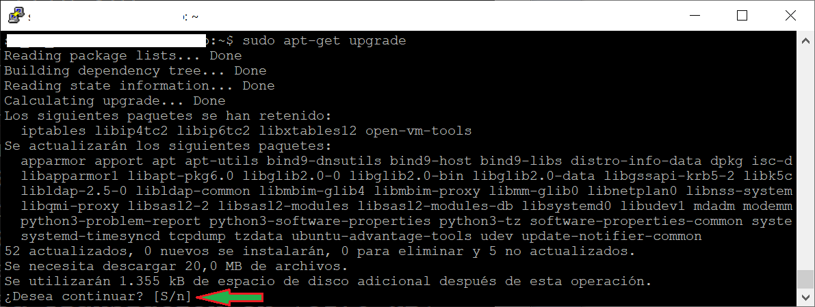 Actualizar paquetes de Linux Ubuntu Server 22