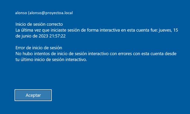 Mostrar mensaje de último inicio de sesión en equipo Windows por directiva GPO