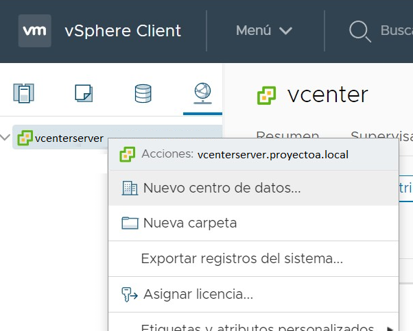 Acceso a la gestión del vCenter Server vía web desde cualquier equipo de la red