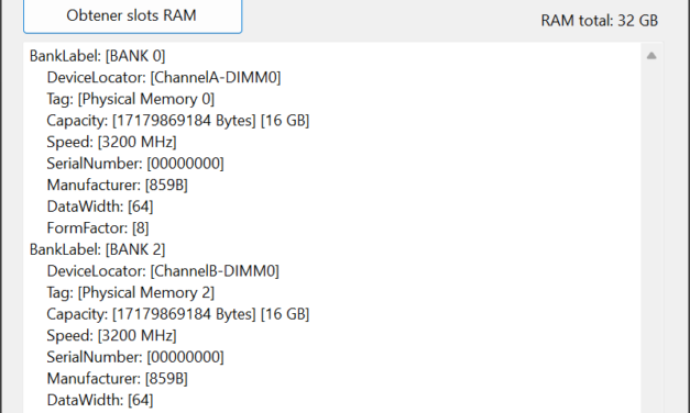 Obtener Slots de RAM del equipo y RAM total con WMI y CSharp