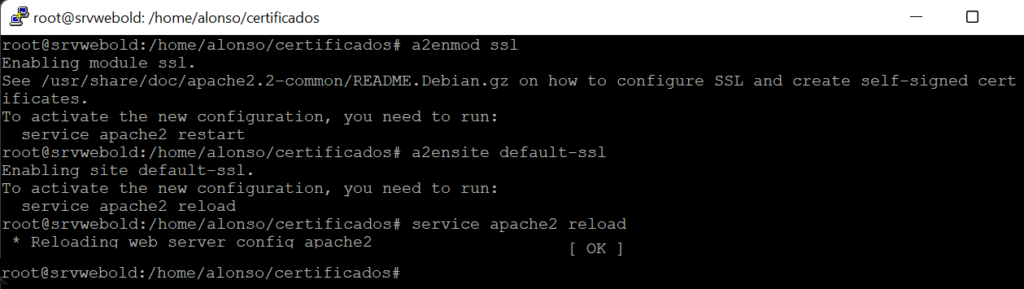 Instalar/Actualizar OpenSSL en Linux Ubuntu y habilitar módulo SSL en Apache