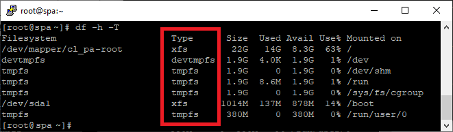 Personalizar los datos mostrados por el comando Linux df
