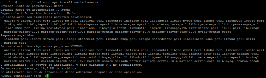Instalar MariaDB en Linux Ubuntu Server 22.04