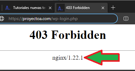 Ocultar versión de nginx en mensajes de sitio web