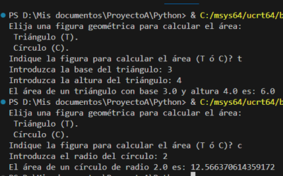 Enunciado y solución de ejercicios resueltos en Python minutos áreas y mínimo máximo lista de números