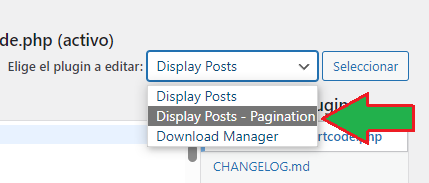 Modificar texto del enlace de paginación para siguiente y anterior en plugin Display Posts Pagination