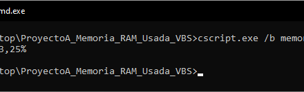 Visual Basic Script VBS para obtener y mostrar el porcentaje de memoria RAM usada en el equipo