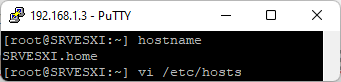 Cambiar nombre de red (hostname) de host VMware ESXi mediante shell SSH