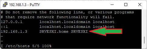Cambiar nombre de red (hostname) de host VMware ESXi mediante shell SSH