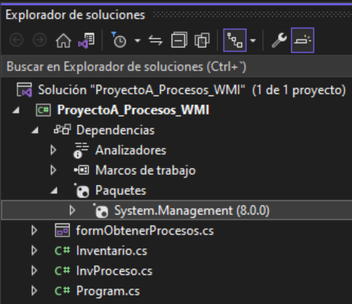 Crear clase Inventario.cs en Visual Studio .Net CSharp