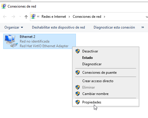 Cambiar tipo de adaptador de red de máquina virtual Windows Server 2022 sobre Proxmox a VirtIO paravirtualizado