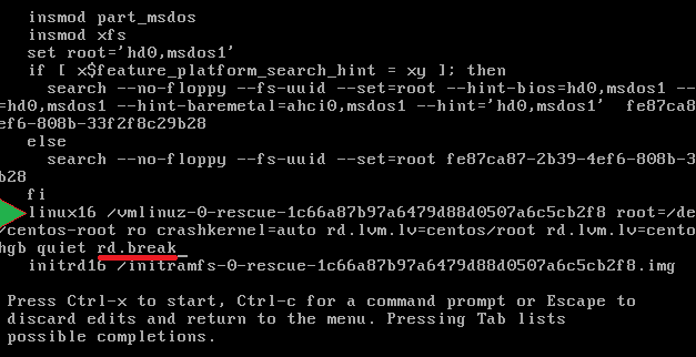 Recuperar contraseña root en equipo con Linux CentOS 7