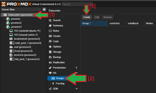 Habilitar HA en máquinas virtuales de clúster Proxmox VE
