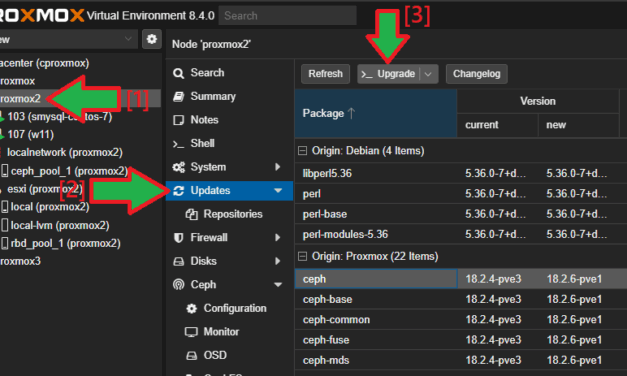 Actualizar outdated OSD en Ceph de Proxmox VE