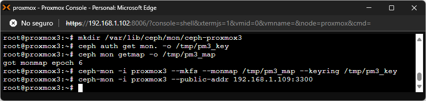 Agregar un monitor de Ceph de forma manual en clúster Proxmox VE