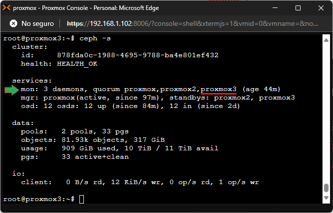 Agregar un monitor de Ceph de forma manual en clúster Proxmox VE