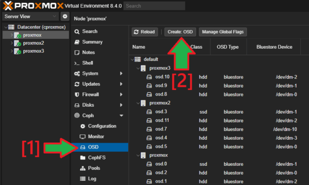 Sustituir disco duro en clúster Ceph con Proxmox