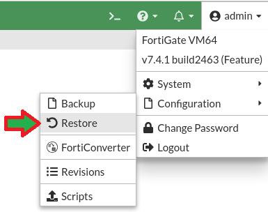 Backup y restauración local de configuración en Fortigate