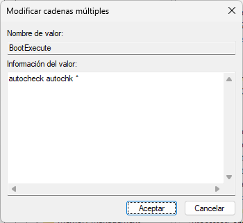 Desactivar reparación automática de unidad en el arranque