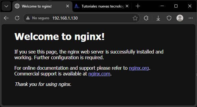 Configuración de cada nodo servidor web con Nginx