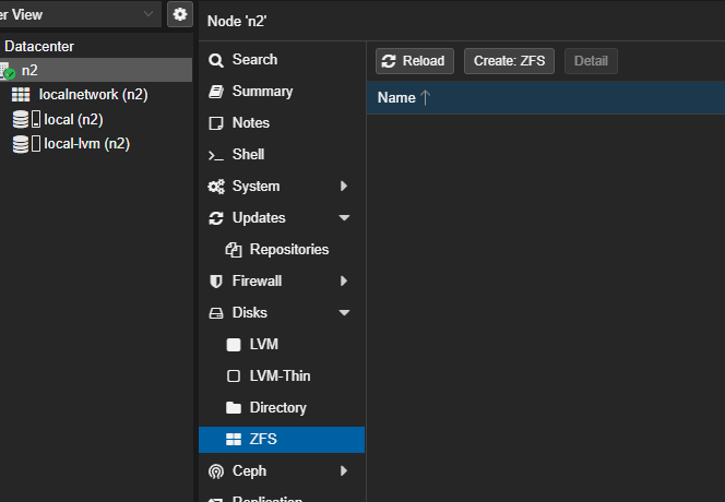 Crear pool ZFS en RAID 1 (Mirror) en Proxmox