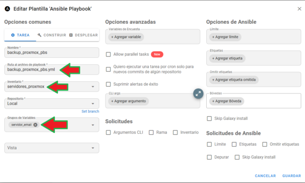 Automatización de copias de seguridad Proxmox VE y PBS con envío de email mediante Ansible
