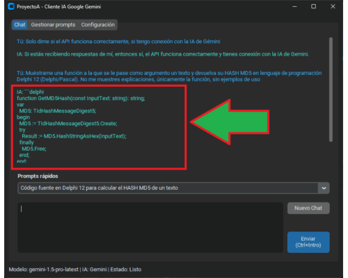 Código fuente App Cliente de IA con API Google Gemini en Python
