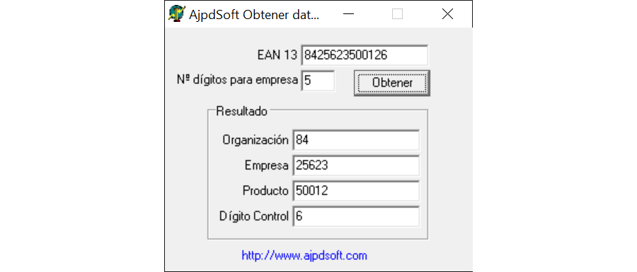 AjpdSoft Obtener datos EAN13 con código fuente en Delphi 6