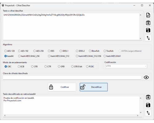 Código fuente en Delphi 12 de aplicación para Cifrar Descifrar un texto con varios algoritmos